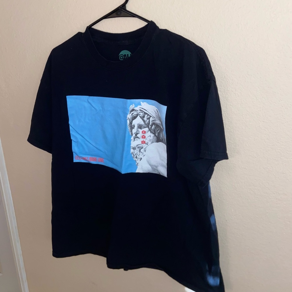 Mens graphic Tee short sleeve y2k vintage shirt skater Greek statue Socrates top